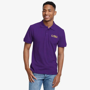 Colony Men’s XL Embroidered Logo LSU‎ Tigers Purple Polo